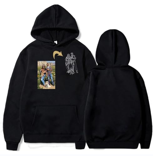 WOMB Sudadera con capucha bordada personalizada, retrato personalizado de la foto, sudadera con capucha para parejas, sudaderas a juego, Varios colores, 5X-Large