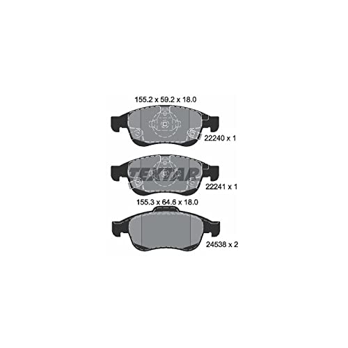 TEXTAR Kit pastiglie freni Anteriore con segnalatore acustico usura 2224001 Compatibilità con FIAT 500X 334, JEEP Renegade SUV BU, B1