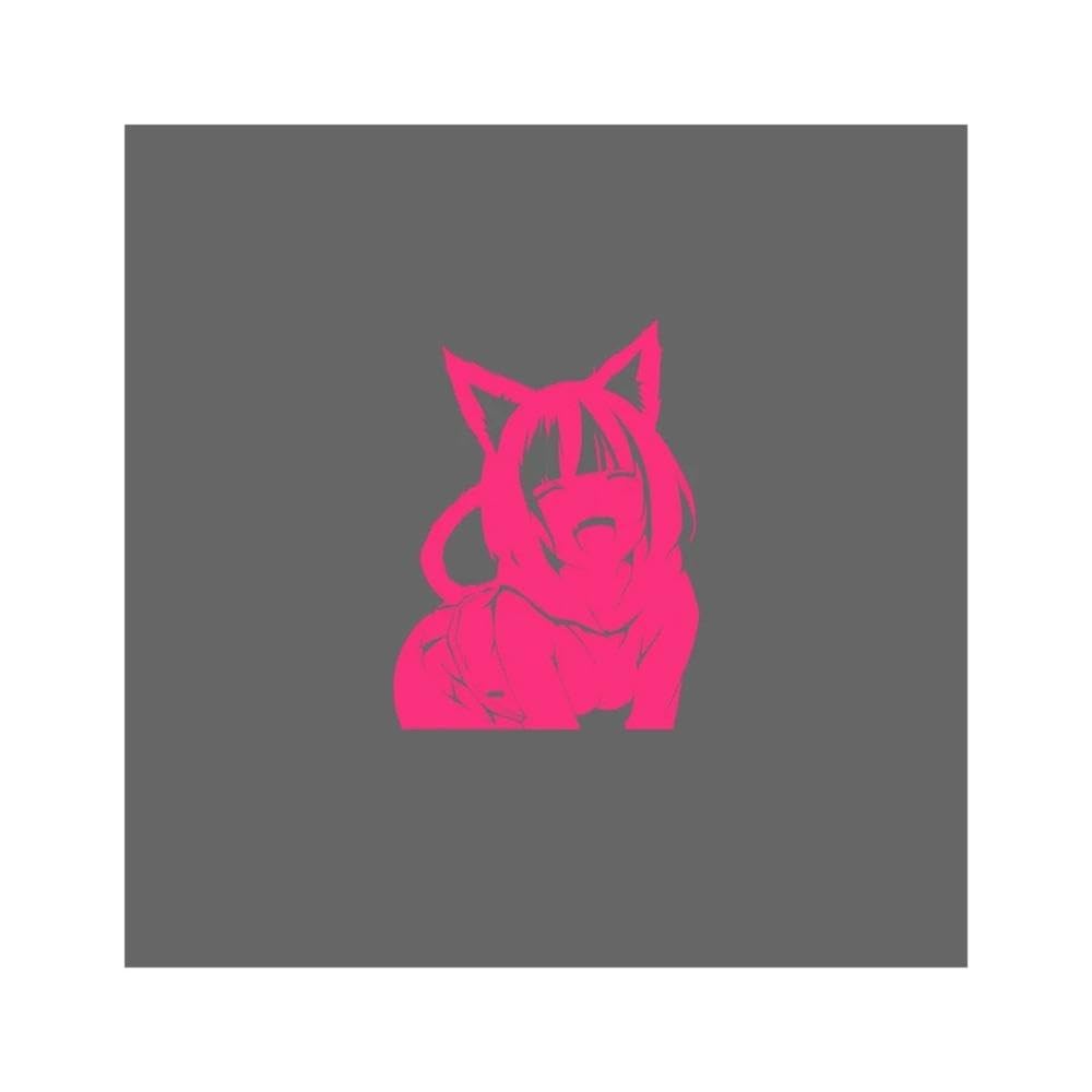Cat Girl Decal Car Truck Windshield Laptop(Pink,M)
