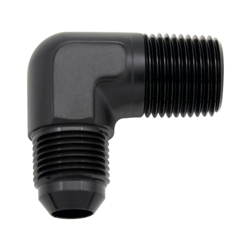 Codo de aluminio negro AN8 macho a 1/2 NPT para combustible 5