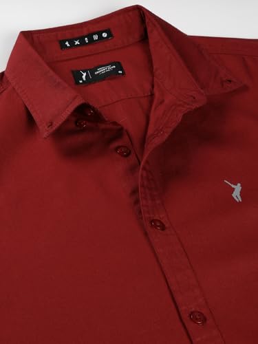 Image of Thomas Scott Men's Cricket Club Collection Classic Regular Fit Twill Shirt | 100% Cotton Long Sleeve Solid Shirt with Button Down Collar (Available in Plus Size)