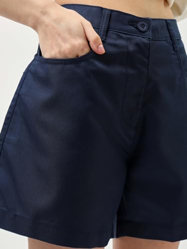 Image of Bewakoof Women's Solid Wide Leg Cotton Shorts
