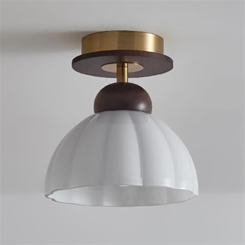Lámpara de techo estilo retro con madera y cristal para islas de cocina 6