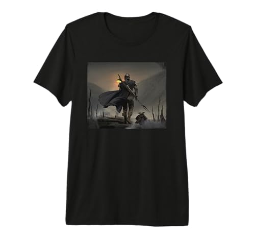 T-shirt Mandalorian haute qualité avec motif Star Wars Mando premium