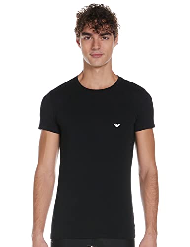  Emporio Armani V Neck T-Shirt Iconic Logoband, Maglietta, Uomo, Nero (Black), L