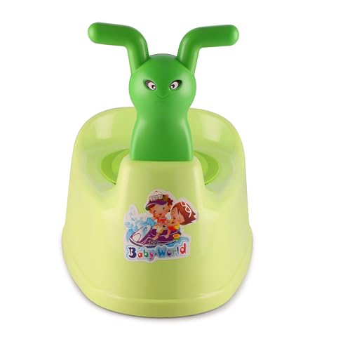 Image of Nabhya Potty Toilet Trainer Seat /Chair with Lid and High Back Support for Toddler Boys Girls (Age 7 Months to 3 Years) (Green)