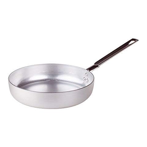 Pentole Agnelli Aluminium Inbox Frying Pan 2 Mm. Thick with Steel Handle, Diameter 40 Cm, Silver, 40  cm Cover