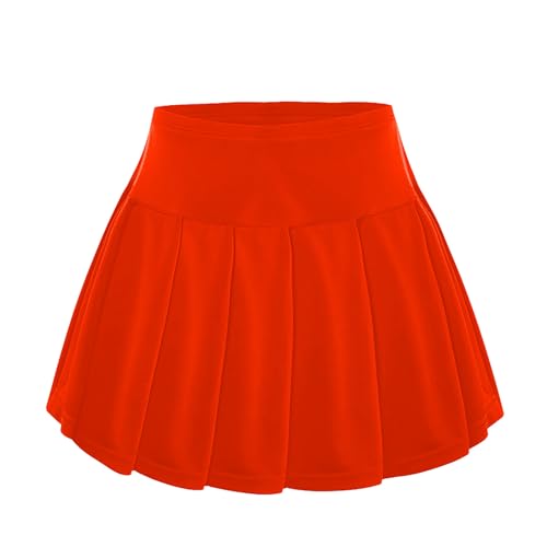 Generisch Falda de verano para niña, falda de tenis plisada informal para niños, falda de patinaje con diseño cómodo para la escuela, al aire libre, ropa infantil, rojo, 11-12 años