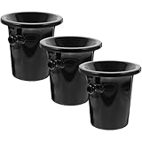 Garneck Escupidera de Vino Negra de Plástico PP, Set de 3 Piezas Asas Dobles, Cubo de Hielo Portátil para Cata de Vino, Bares y Eventos, Diseño Redondo para Enfriar Bebidas