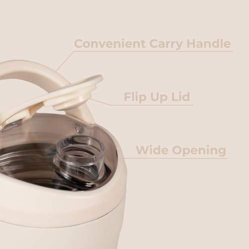 Image of HydroJug Insulated Protein Shaker Bottle 24 oz, Silent Mixing, Cream