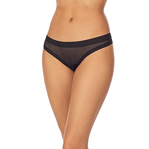 Dkny Womens Sheer Stripe Thong Panties, Black, Small Us #TOP26