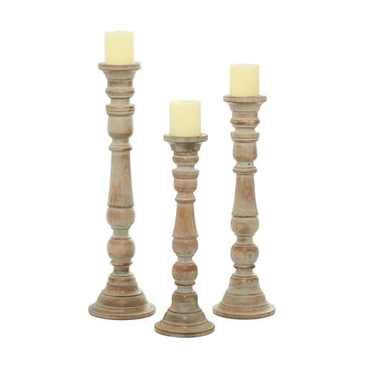 Set of 3 Turned Style Candle Holders