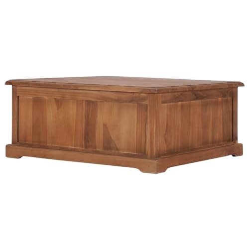 Table basse d'appoint en teck avec 4 tiroirs de rangement et structure stable