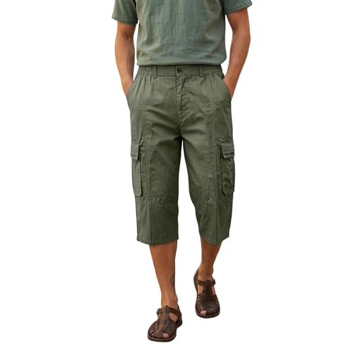 Pantalon capri léger homme et confortable avec poches cargo