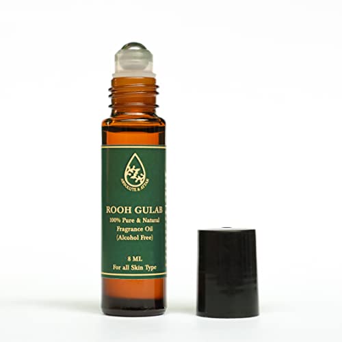 Image of ABSOLUTE & ATTAR 100% Natural Fragrance /Scent Kannauj Attars Rollerball-Roll On Perfume - 8ml (Rooh Gulab)