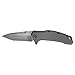 Kershaw Link Gray Aluminum Blackwash Tanto Knife (1776TGRYBW) with SpeedSafe Assisted Opening, 3.25 In. 420HC Stainless Steel Blade, Liner Lock, Flipper, Reversible Clip; 4.8 oz.