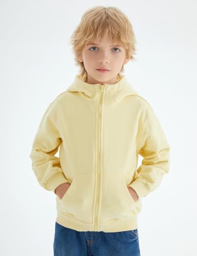 Spring&Gege Boys Full Zip Hoodies High Neck Mid-weight Fleece Hooded Sweatshirts for Children2