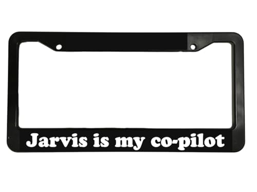 Jarvis Co-Pilot Iron Man Black License Plate Frame