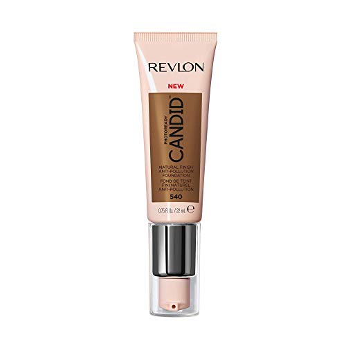 Revlon PhotoReady Candid Natural Finish Foundation, with Anti-Pollution, Antioxidant, Anti-Blue Light Ingredients, Walnut (540), 22 ml