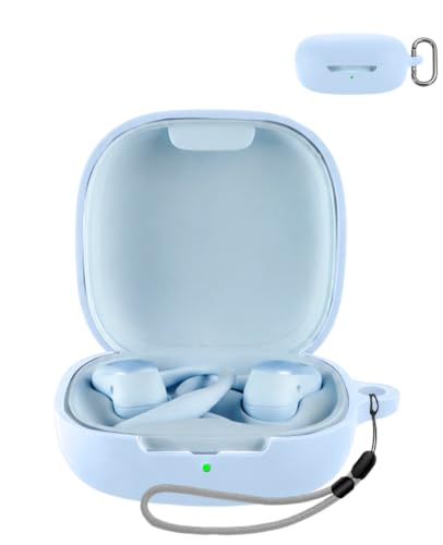 For SHOKZ OpenFit Air 2 �P�[�X YANMONGI �V���R���ی�J�o�[ LED���C�g�Ή� �ϏՌ� �L�Y�h�~ �[�d�Ή� (�X�J�C�u���[)