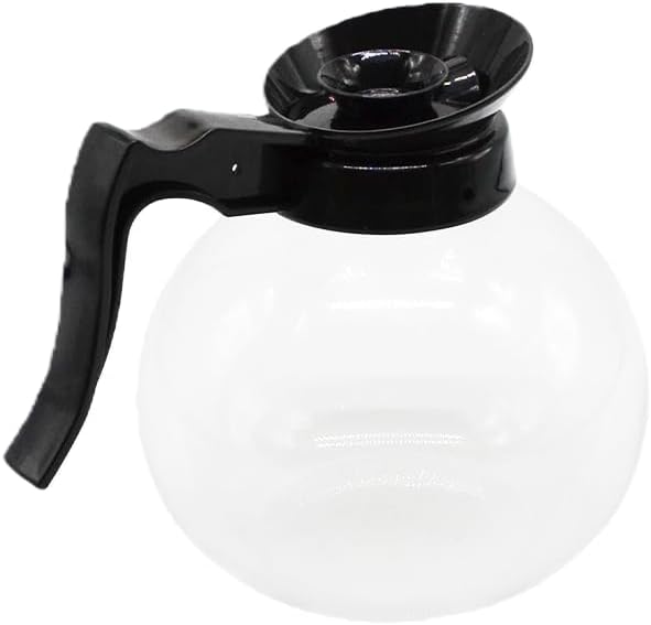 1 Pack Glass Coffee Decanter 64oz 1.8L 12 Cup (Black Regular), Laboratory Grade SHATTER-RESISTANT High Borosilicate Glass Body for Brewer Cafe Restaurant & Bar