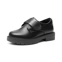 DREAM PAIRS Boys' Uniform & School Shoes Dress Slip-On Loafers Casual Flat Shoes (Toddler/Little Kid/Big Kid),Size 5 Big Kid,Black,KKUMLS2504
