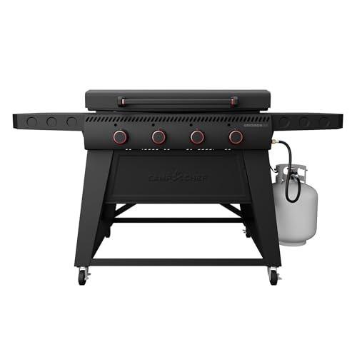 Image of Camp Chef Gridiron 36 - Outdoor Griddle Grill with Flamethrower Ignition & Hidden Grease Catcher - Premium Flat Top Grill for Outdoor Cooking