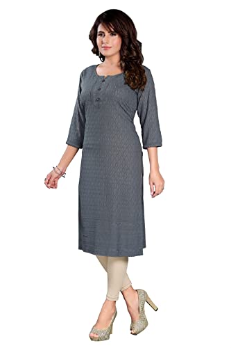 Image of DREAM & DZIRE Chikankari Kurti for Women of Cotton in Plus Size & Small Size.