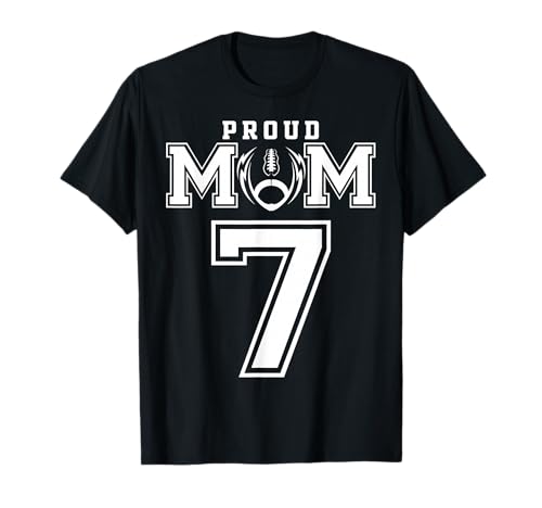 Custom Proud Football Mom Number 7 Personalized for Women T-Shirt