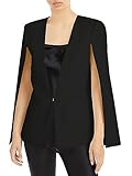 Cicy Bell Women's Casual Cape Blazer Jackets Split Long Sleeve Open Front Coat Workwear Black