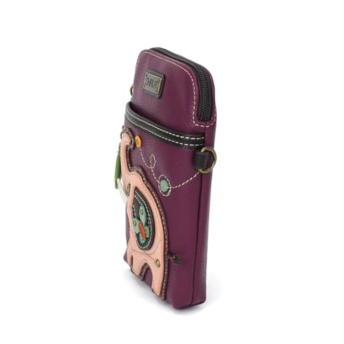 Image of CHALA Wilderness Animal Collection Cell Phone Crossbody Purse-Women PU Leather /Canvas Multicolor Handbag w /Adjustable Strap