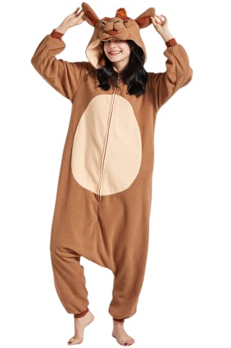DarkCom Onesie Christmas Pajamas Adult Animal Halloween Costume Cosplay Camel One Piece Unisex Homewear Polar Fleece Sleepwear X-Large