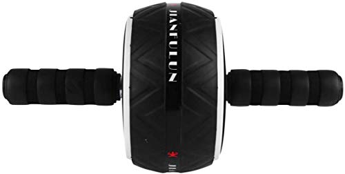 RODA PARA EXERCICIOS ABDOMINAL AB C/TAPETE BRANCA/PRETO