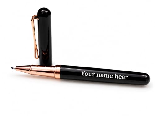 Image of Customized Metal Ballpoint Pen with Free Name Engraving | Premium Personalized Pen for Office, Gifting & Professionals (Silver,Black)