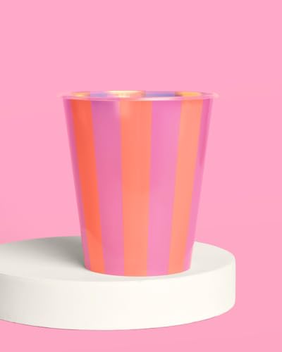 Image of xo, Fetti Pink + Green Pool Party Plastic Cups | 16 pcs 12 oz | Summer Drinkware, Colorful Decorations, Bachelorette Party Drinks, Birthday Supplies (Pack of 2)