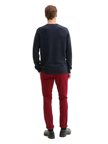 TOM TAILOR Herren Slim Fit Chino Hose mit Gürtel,13721 - Burgundy Dark red, 30/34 – Ansicht 3