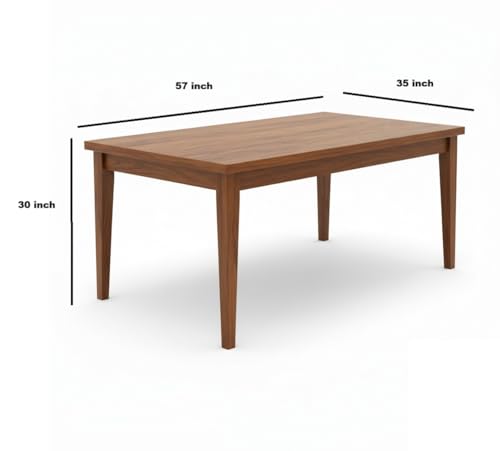 Image of UK FURNITURE Solid Sheesham Wood 6 Seater Dining Table | Wooden Dining Room Set for Home & Office (Honey, 6 Seater)