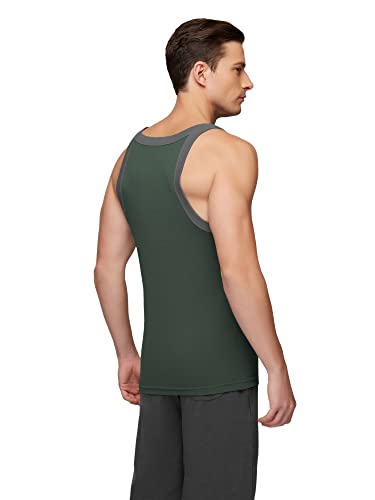 Image of XYXX Men's Pace 100% Super Combed Cotton Regular Fit Square Neck Knitted Vest (Pack of 3)