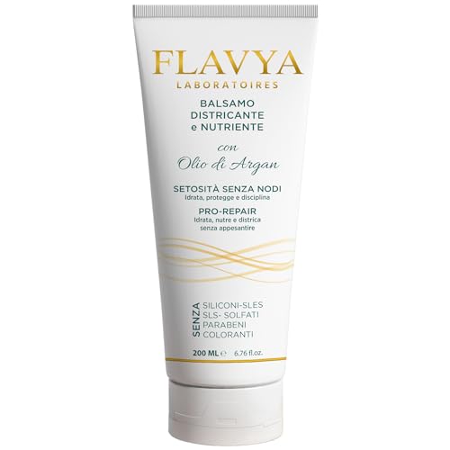 Flavya Laboratoires - Balsamo Capelli Nutriente con Olio di Argan – Idratante e Districante, Effetto Morbidezza e Lucentezza per Capelli Secchi o Spenti – 200 ml