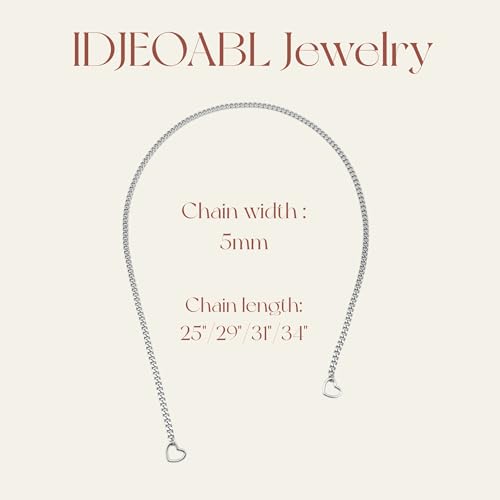 Slip Chain Necklace for Women, Adjustable Heart O-Ring Collar Choker Stainless Steel Chain, Goth Jewelry Gift, Available in 25-34''4