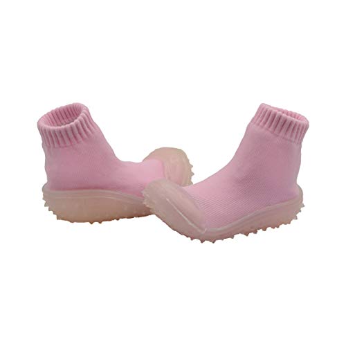 Skidders Baby Girls' Slippers - Non-Skid Slipper Sock House Shoe Booties (Size: 12-24M), Size 12 Months, Pink Crystal Grip #TOP2