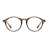 Teumire Blue Light Blocking Glasses Women Men Retro Round Frame Eyeglasses Anti Eyestrain UV Glare F