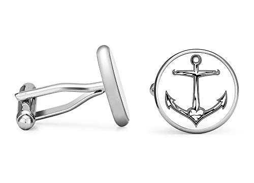 Oakmont Cufflinks Anchor Cufflinks Nautical Cuff Links (Contoured Edition)