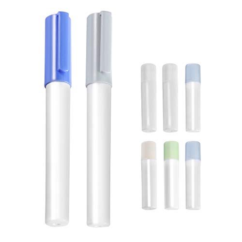 LITPRIN School Glue Pens Office Glue Sticks,8 Pack(1 Blue Pen+1 Gray Pen+6 Refills),All Purpose School Glue Stick,Washable Quickie Glue Pen,Used on Photos, Paper Etc. - Good for School, Home & Office