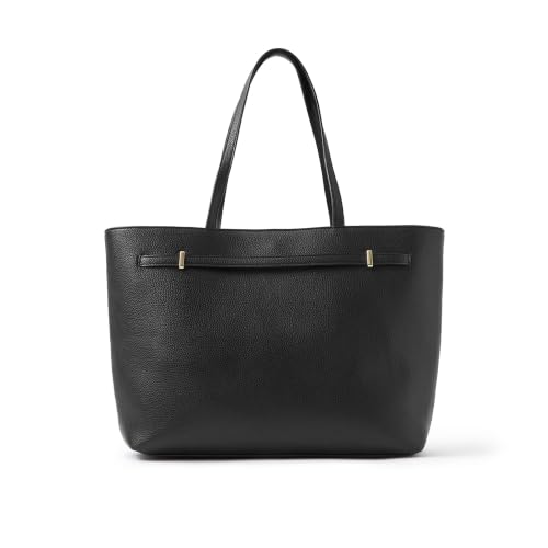 Accessorize London Black Bianca Laptop Tote Bag Office Handbag for Ladies Large Shopper Work Bag