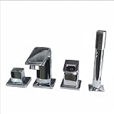 ZAAHH Basin Faucet, Bathroom Hot and Cold Water Mixer Tap, Copper Split Type Sitting Bathtub Faucet,
