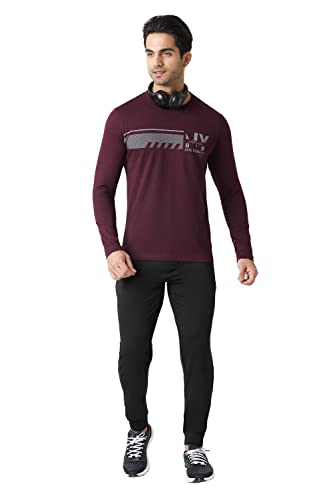 Image of Van Heusen Men Athleisure Regular Fit T-Shirt - Cotton Rich - Crew Neck, Long Sleeve, Printed