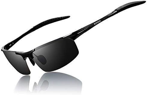 RONSOU Men Sport Al-Mg Polarized Sunglasses Unbreakable for Driving Cycling Fishing Golf