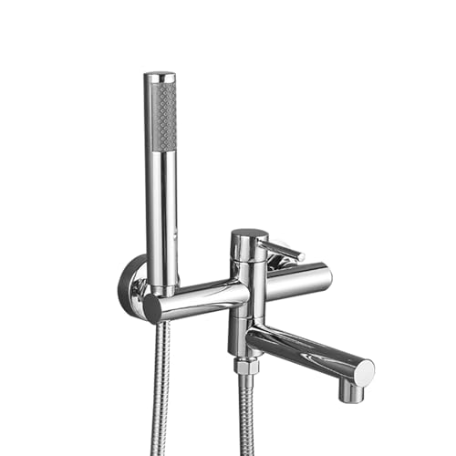 Mitigeur de baignoire MOCHAMIK en laiton brossé avec bec pivotant à 90°