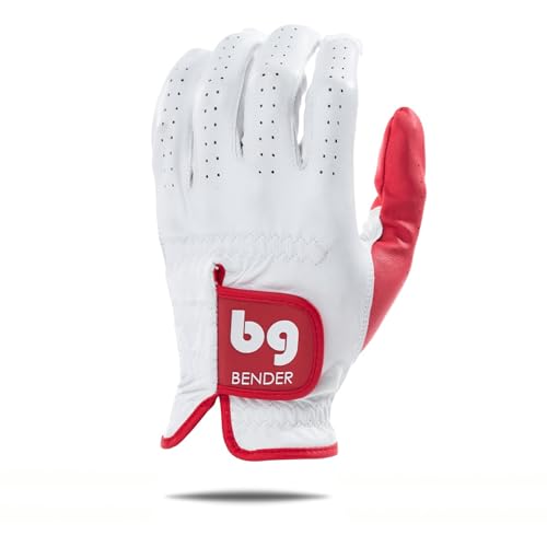 Bender Gloves - Men's Golf Glove, Durable Cabretta Leather Material, Unique Golf Gloves Men Right Handed Golfer (Wear On Left)